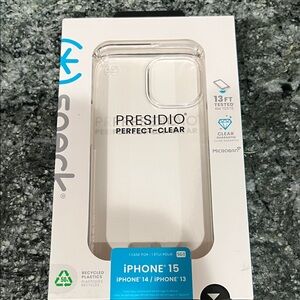 speck Clear Transparent Presidio Case for iPhone 15